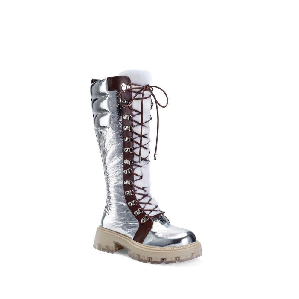 Authentic Excellent condition Women Metallic Boots Exclusive Custom Made